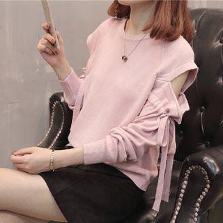 Cutout Lace-up Sweater