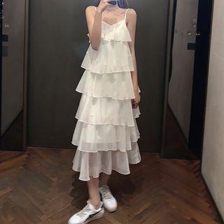 Suspender Layered Dress Off-white - One Size