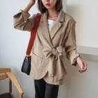 Tie-waist Pocket-detail Jacket