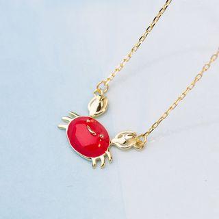 925 Sterling Silver Crab Pendant Necklace