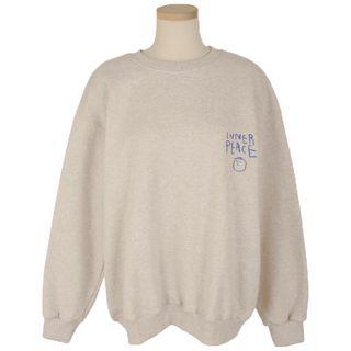 Lettering Sweatshirt Lettering - Oatmeal - One Size