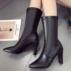 Pointed High-heel Mid-calf Boots
