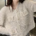 Faux Pearl Cardigan Almond - One Size