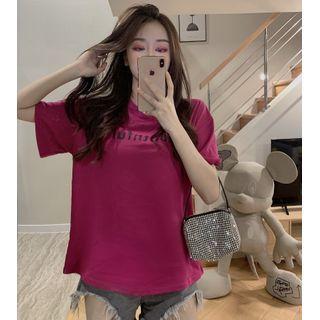 Printed Loose T-shirt Dragon Fruit - One Size