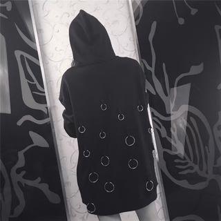 Hoop Accent Hoodie Black - One Size