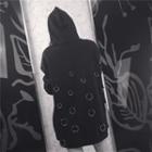 Hoop Accent Hoodie Black - One Size