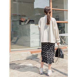 Plus Size Linen Blend Jacket