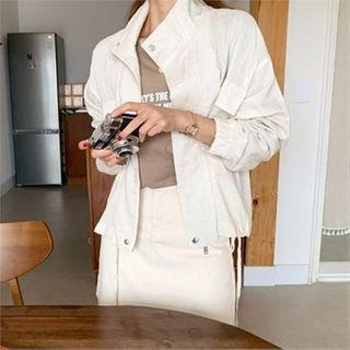 Drawstring-hem Zip-up Field Jacket