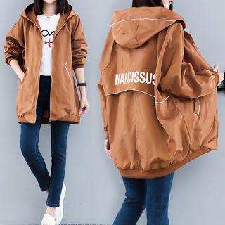Letter Hooded Zip Jacket