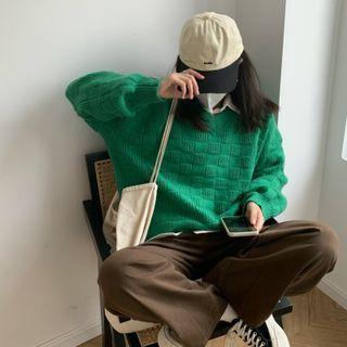 Checkered Texture Sweater