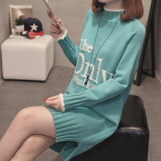 Lettering Knit Tunic