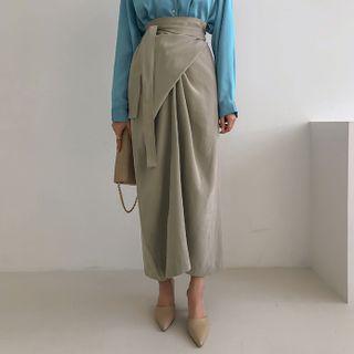 Self-tie Maxi Wrap Skirt