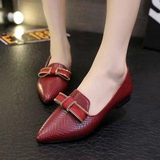 Bow Pointy Loafers