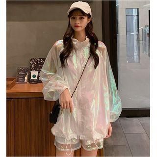 Set: Transparent Zip Jacket + Shorts
