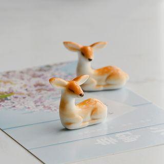 Ceramic Deer Brooch 1pcs - Deer - Tangerine - One Size