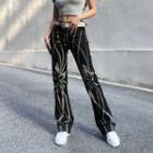 High Waist Graphic Straight Leg Pants