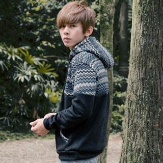 Ethnic-trim Hooded T-shirt