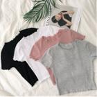 Lettuce Edge Short-sleeve Crop T-shirt