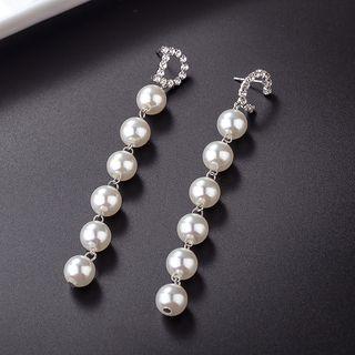 Alphabet Faux Pearl Dangle Earring