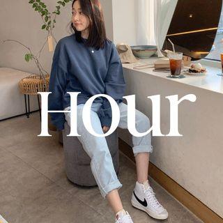 Monotone Oversized Sweatshirt Blue - One Size