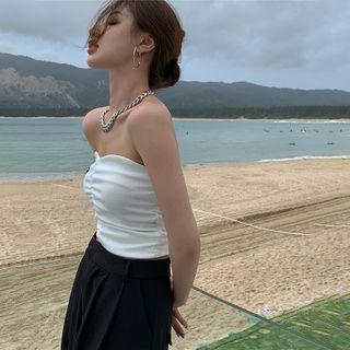Ruched Slim-fit Tube Top
