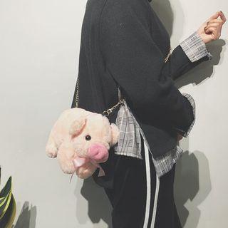 Pig Furry Crossbody Bag Pink - One Size