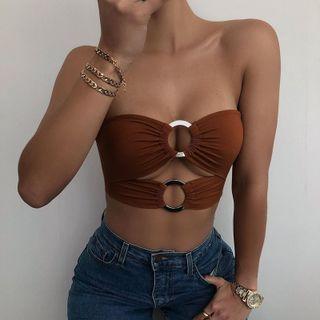Perforated Strapless Top