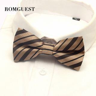 Striped Bow Tie Khaki - One Size
