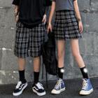 Couple Matching Plaid Shorts / Mini Pleated Skirt