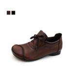 Genuine Leather Bow-trim Loafers
