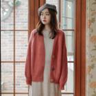 Knit Cardigan Tangerine Red - One Size