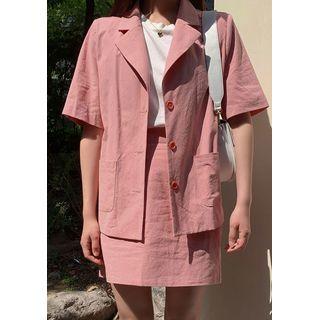 Pinky Cotton Blazer Pink - One Size