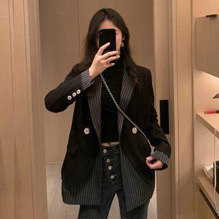 Mock Two-piece Double-breasted Blazer