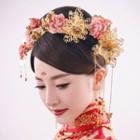 Set Of 5: Chinese Wedding Hair Pin + Hair Clip + Earring