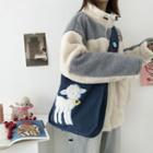 Sheep Embroidered Canvas Crossbody Bag