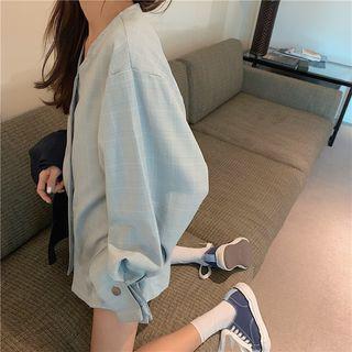 Long-sleeve Shirt / Asymmetric One Button Vest