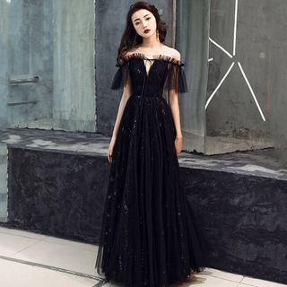 Off-shoulder Mesh A-line Cocktail Dress (various Designs)