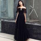 Off-shoulder Mesh A-line Cocktail Dress (various Designs)