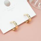 Polished Alloy Open Hoop Earring E4005 - 1 Pair - Gold - One Size