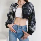 Long Sleeve Tie-dyed Crop Jacket