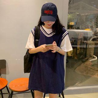 Short-sleeve Plain T-shirt / V-neck Vest