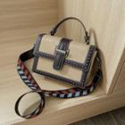 Faux Leather Patterned Strap Crossbody Bag