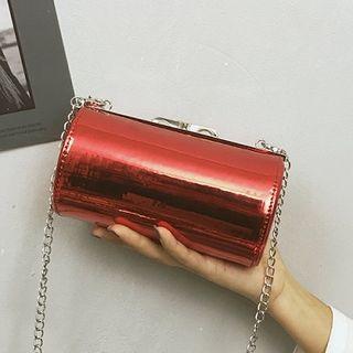 Plain Glitter Cylinder Crossbody Bag