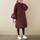 Hood Padded Coat Wine Red - One Size