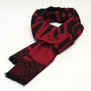 Patterned Fringed Scarf S66 - One Size