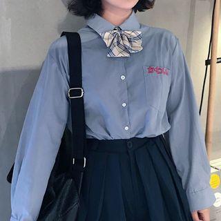 Japanese Character Shirt / Pleated Skirt