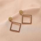 Hollow Square Drop Earring 1 Pair - Gold - One Size