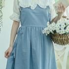 Tie-side Long Pinafore Dress
