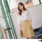 Double Pocket Slit-front A-line Skirt