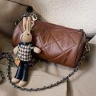 Chain Strap Quilted Barrel Bag / Bag Charm / Set
